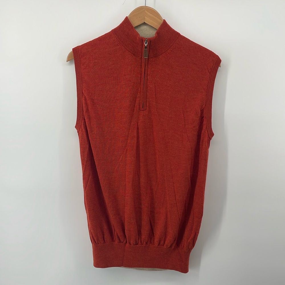 Peter Millar Merino Wool Sweater Vest in Orange L A21